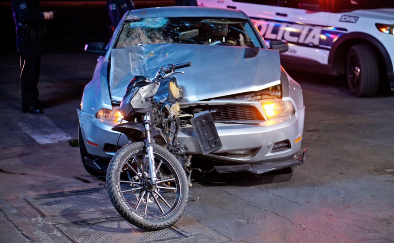 El motociclista resulto con traumatismo craneal.