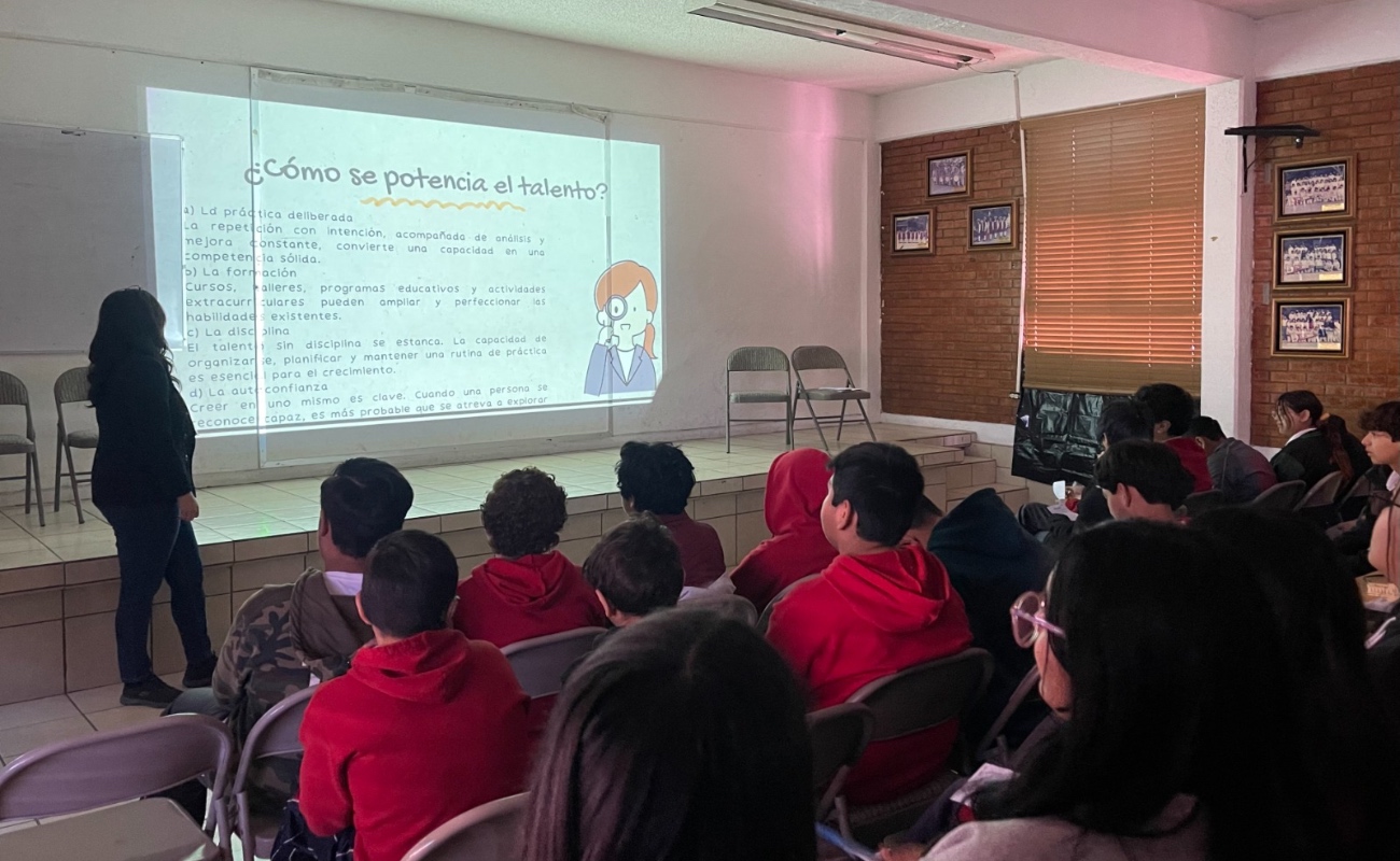 IMJUVET visitó la Secundaria No. 1 Francisco I. Madero para impartir la plática motivacional.