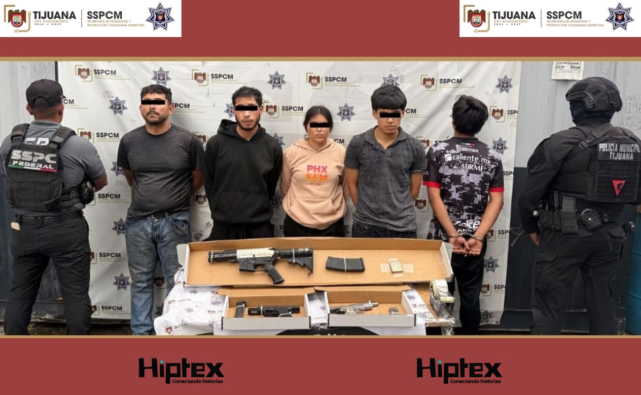 Detienen cinco personas y les aseguran tres armas de fuego