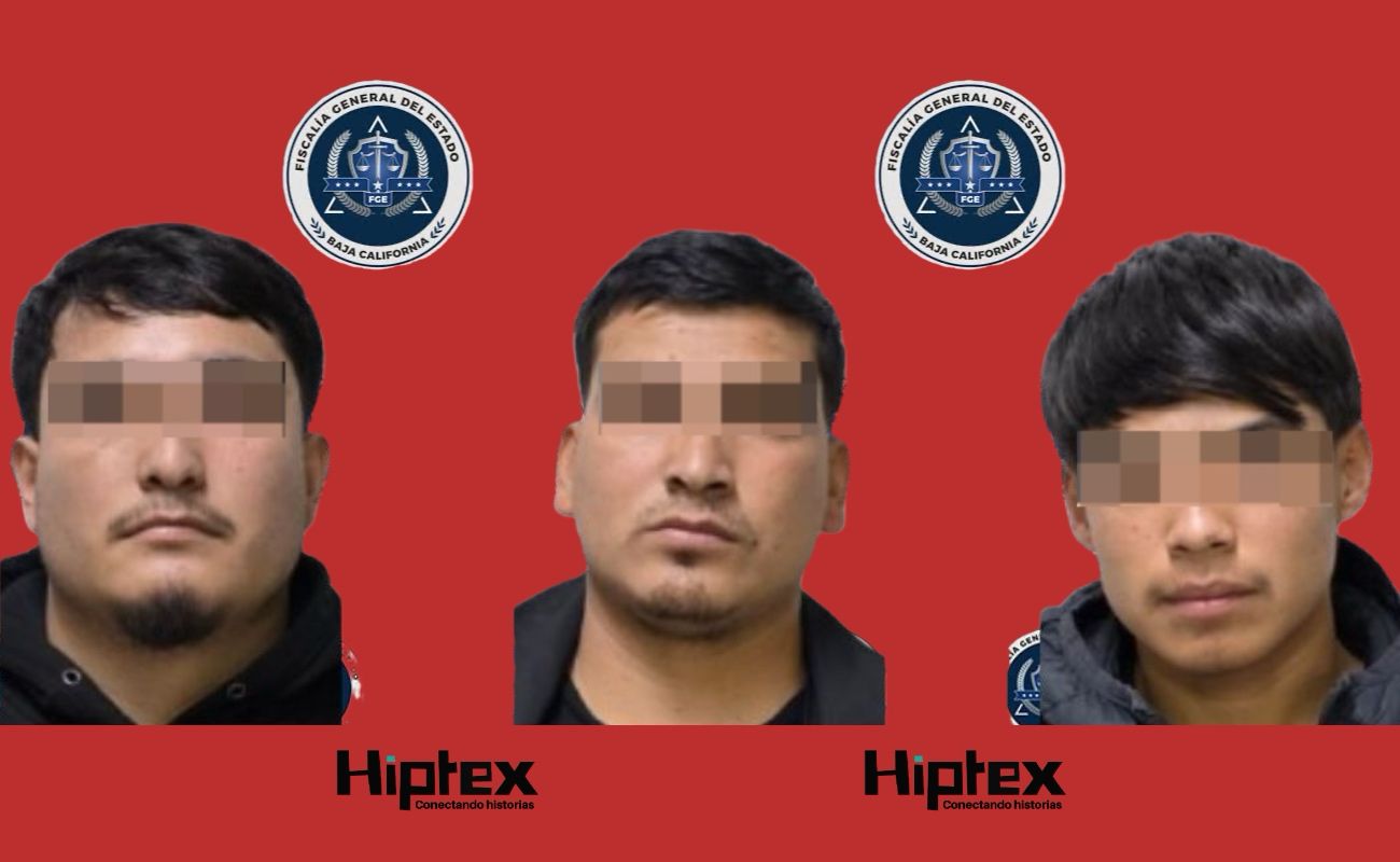 FGE detuvo a José Julián “N”, Armando “N” y Brayan “N” por homicidio calificado y tentativa de homicidio calificado en Tecate.
