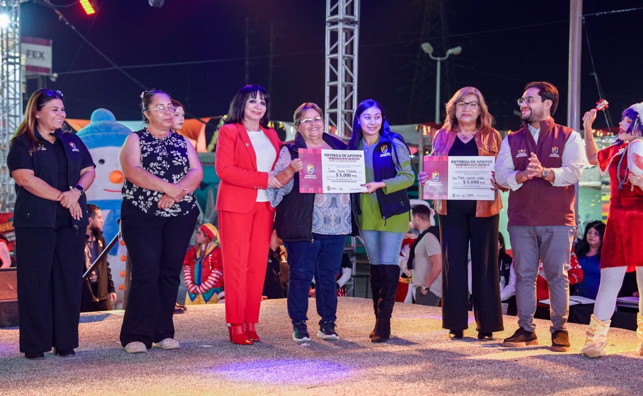 Refuerzan bienestar navideño con apoyo a familias y emprendedores en Mexicali