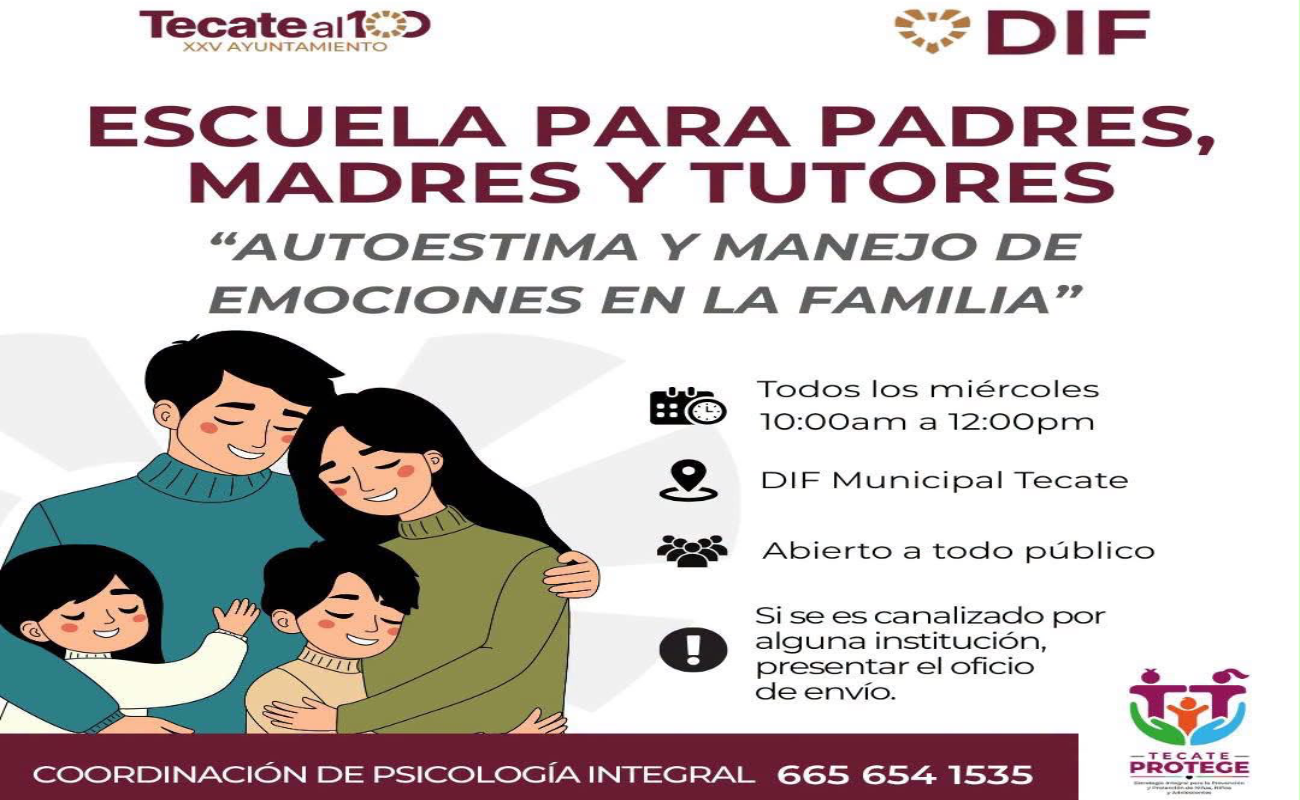 Impulsa DIF Tecate la prevención y el bienestar familiar desde el hogar
