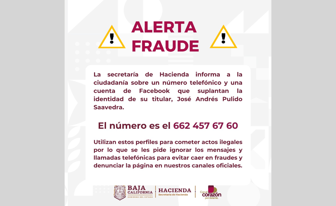 Se ha detectado la circulación de cuentas apócrifas que utilizan el nombre del titular con fines engañosos.