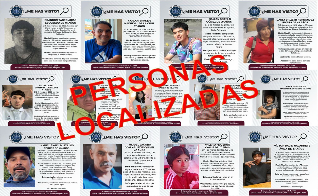 Localiza FGE a 13 personas reportadas como desaparecidas