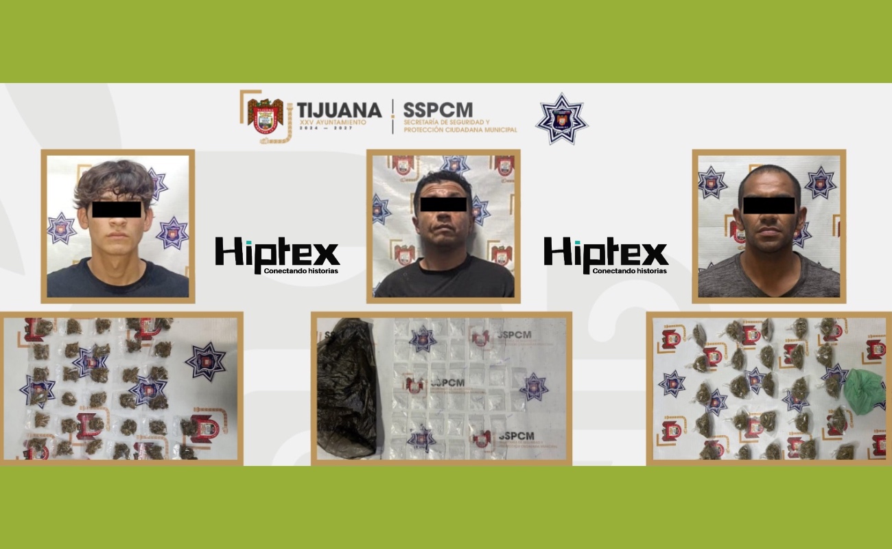Aseguran a tres personas en posesión de droga