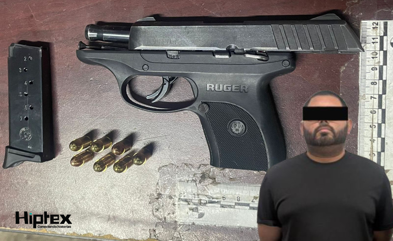 A Salvador “N” se le aseguró el arma marca Ruger calibre 09 milímetros con un cargador abastecido de 07 cartuchos útiles.