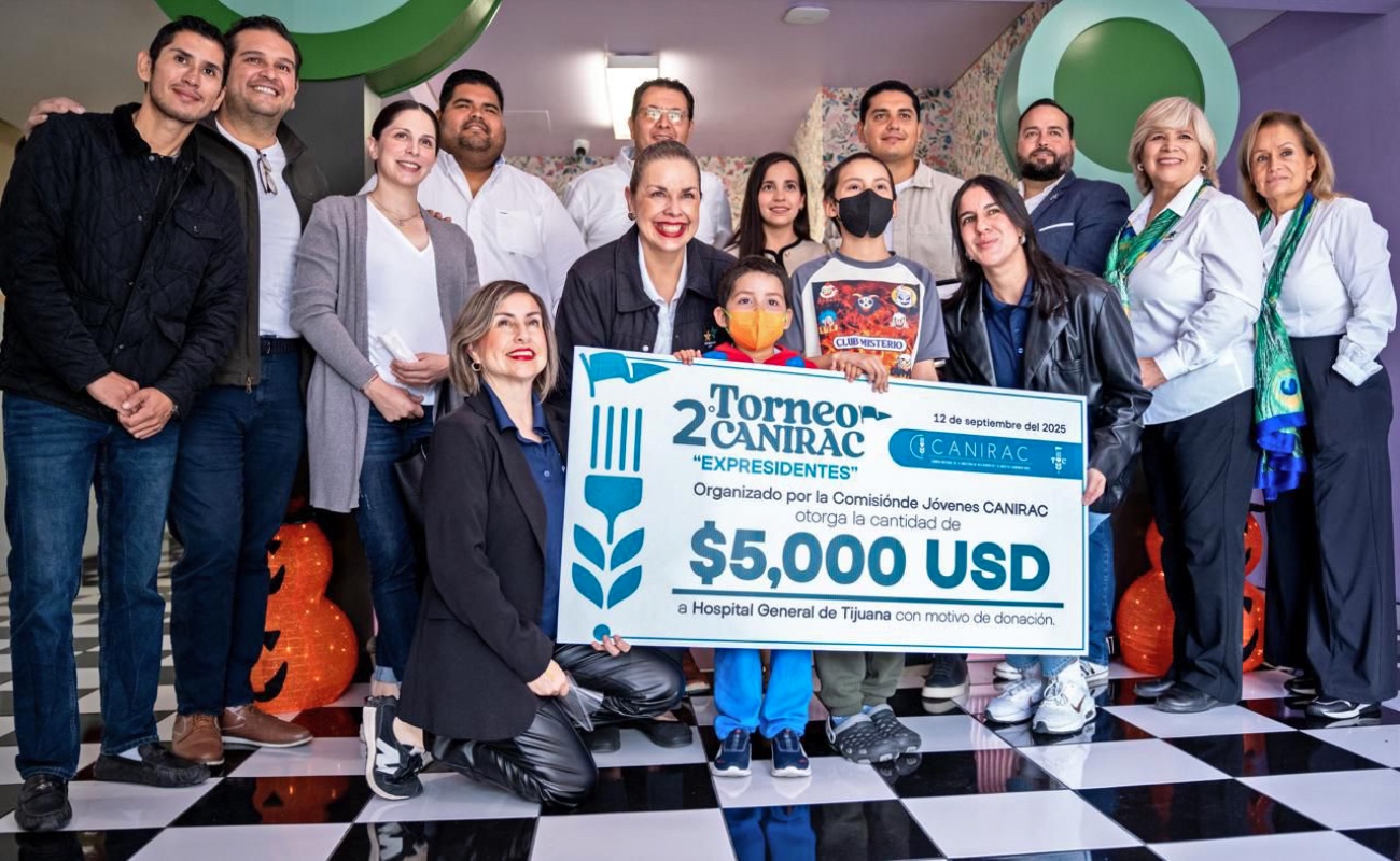 La Comisión de Jóvenes de CANIRAC Tijuana entregó un donativo al Patronato Pro Hospital General de Tijuana, recaudado en el Torneo de Golf con Causa.