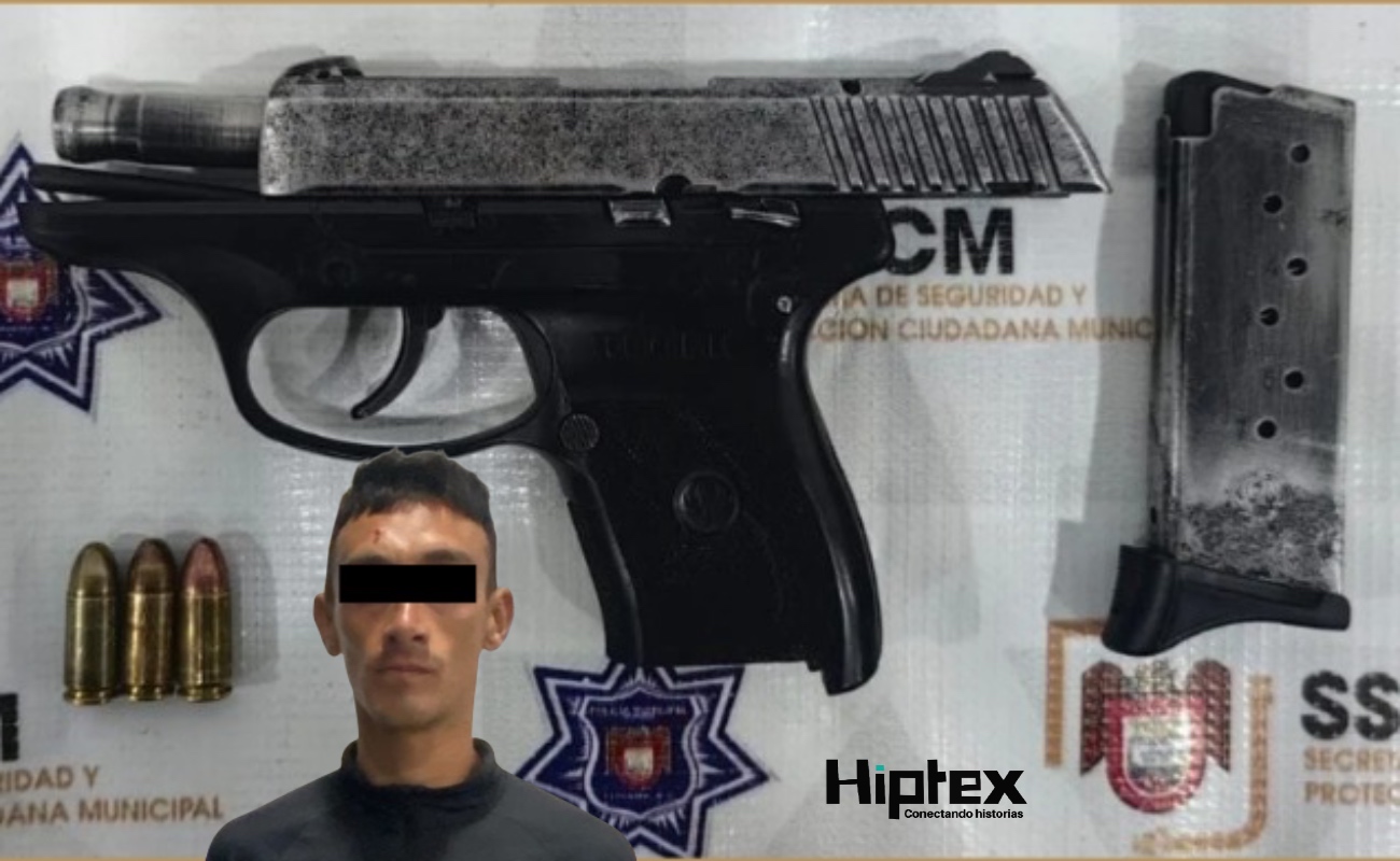 Aseguran a un hombre por presunta portación de un arma de fuego