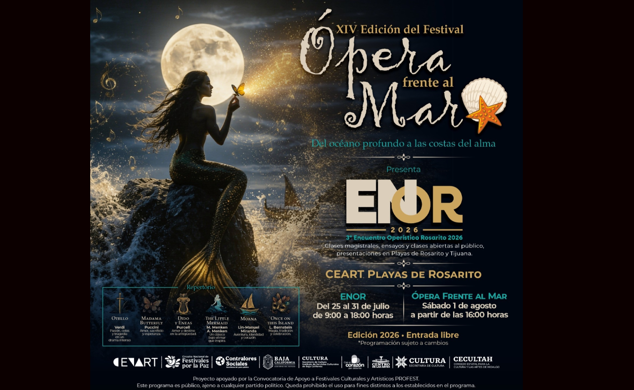 Reunirá III Encuentro Operístico de Rosarito a más de 50 cantantes y culminará con la XIV edición de Ópera frente al Mar