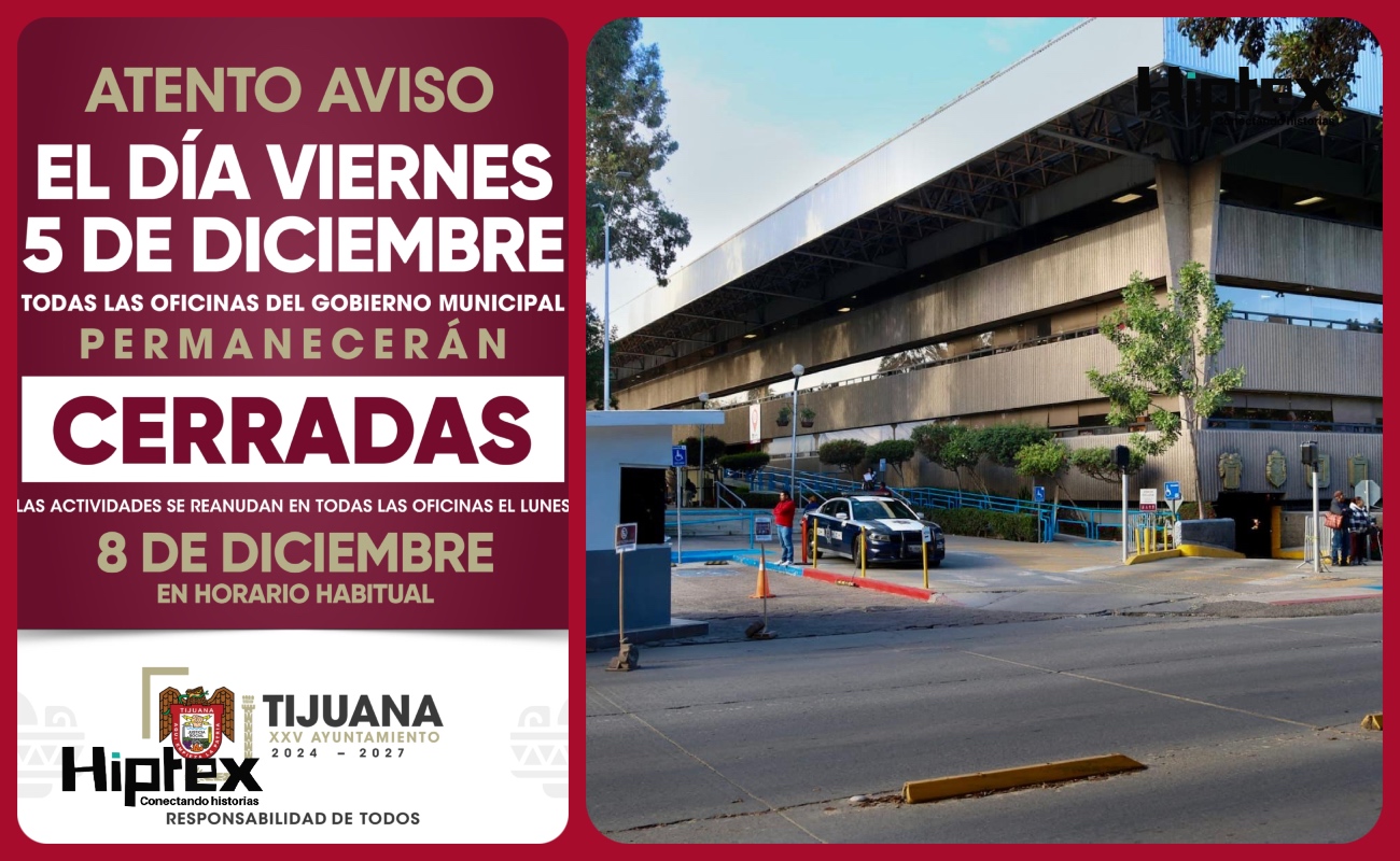 El Gobierno Municipal reanudará los servicios y la atención al público el lunes 8 de diciembre, en los horarios habituales.