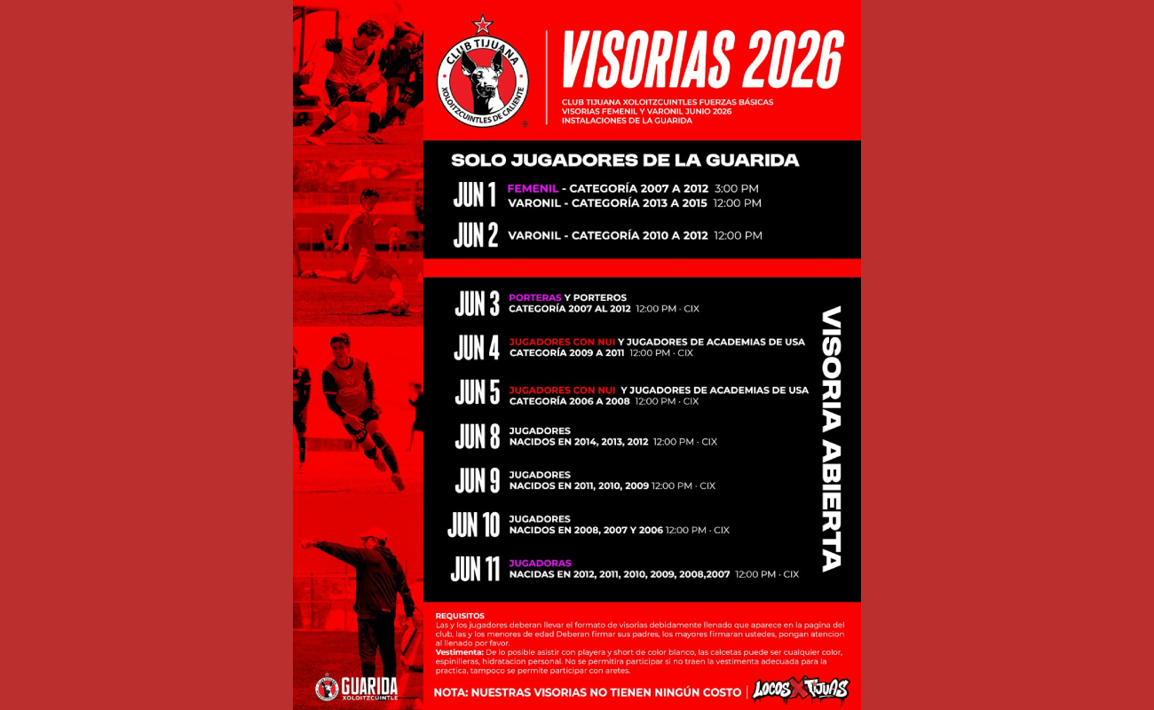 Continúan las visorias de Xolos