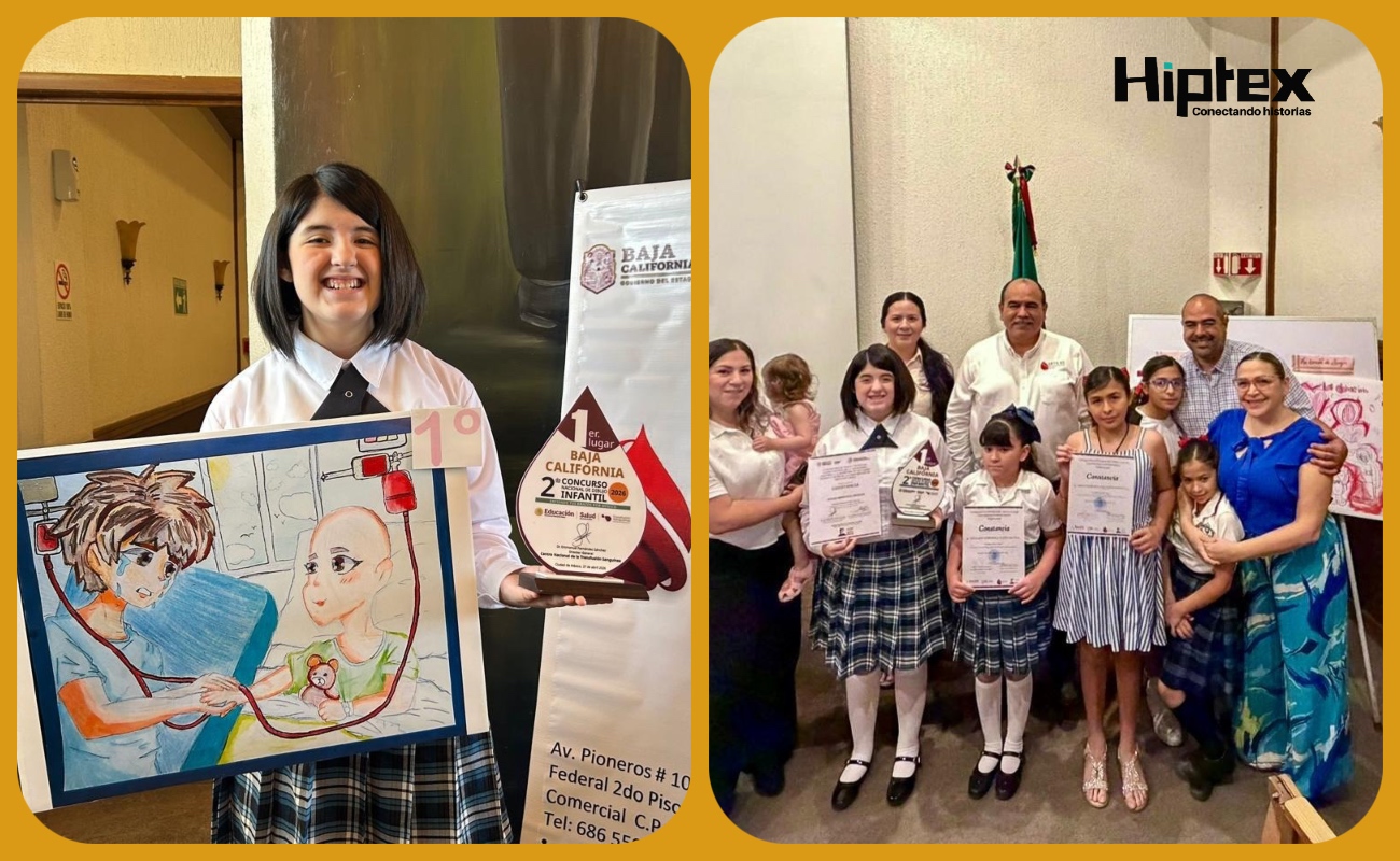Las ganadoras del Concurso Nacional de Dibujo Infantil “Extiende tus Brazos por México”.