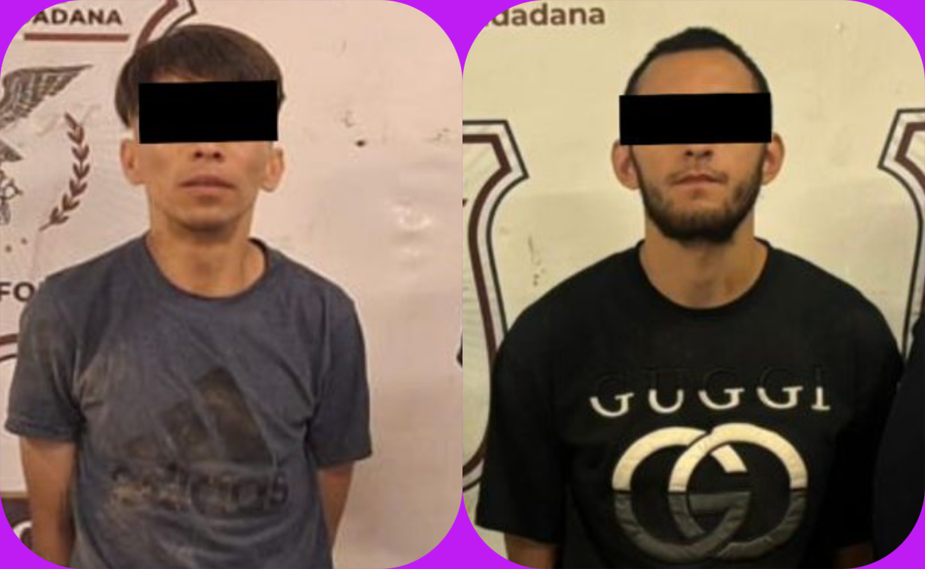 Arresta Escuadrón Violeta a dos sujetos por violencia familiar