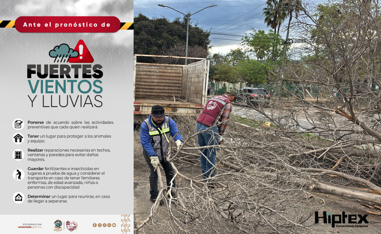 Se esperan ráfagas de viento de entre 40 y 50 kilómetros por hora.
