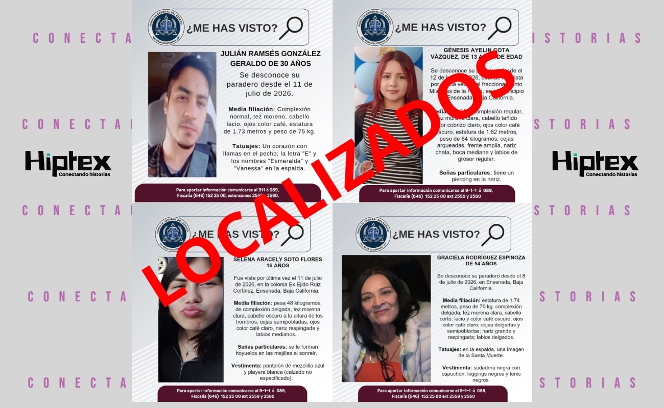 Localizan a cuatro personas con reporte de búsqueda