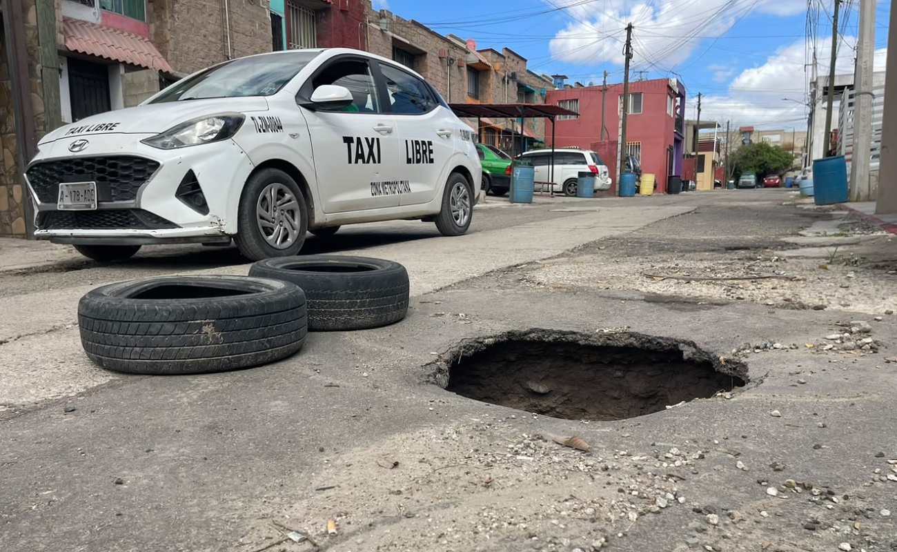 Vecinos de Cañadas del Florido denuncian socavón y temen accidentes