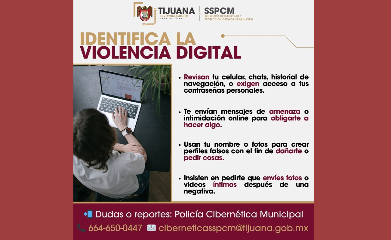 La violencia digital puede manifestarse de distintas formas, advierte.
