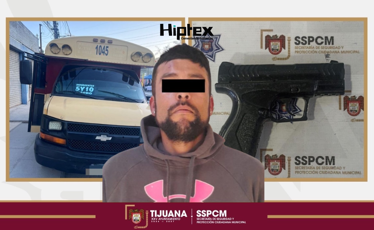 Brando Alexis “N” de 29 años, portaba un artefacto bélico de utilería tipo pistola color negro.