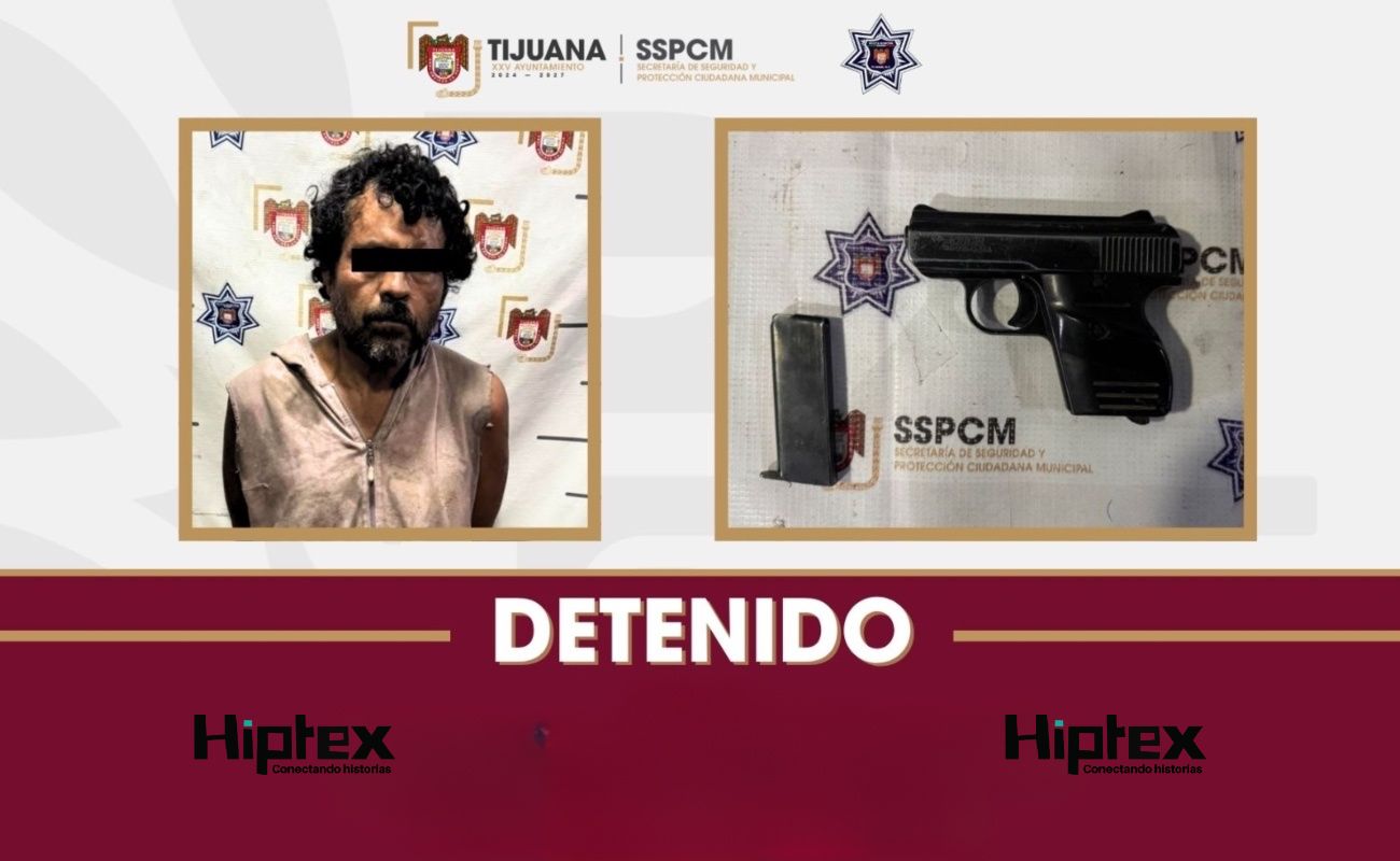 Asegura Policía Municipal a sujeto en posesión de arma de fuego en Zona Norte