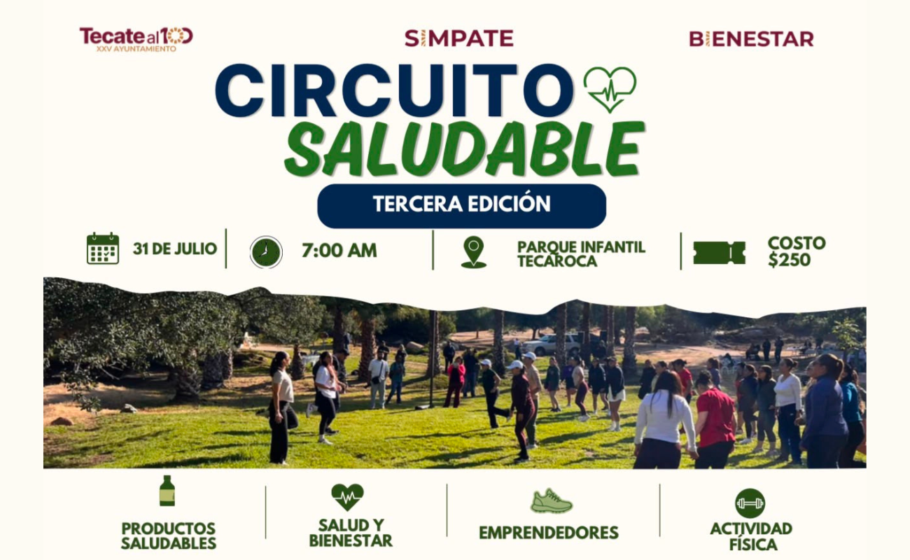 Gobierno de Tecate invita a participar en la tercera edición del Circuito Saludable