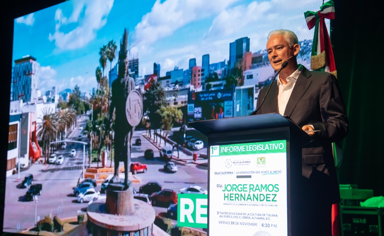 ”La seguridad es su causa”, afirma Jorge Ramos al rendir su Primer Informe Legislativo