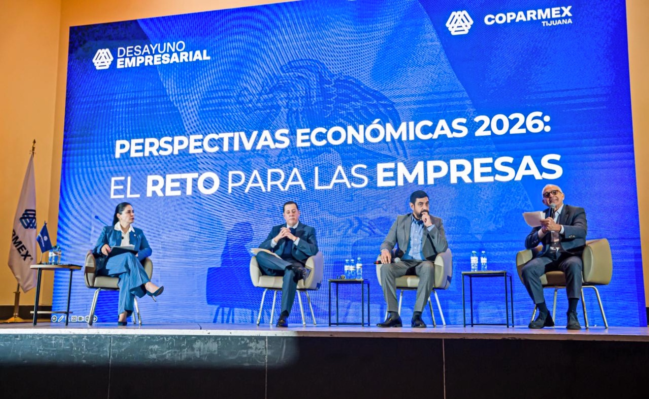 Coparmex Tijuana organizó un desayuno empresarial para discutir las perspectivas económicas 2026.  Foto: José Vargas