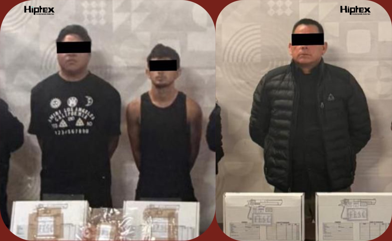 Los detenidos, la droga y las armas  y puestos a disposición de la FGR.