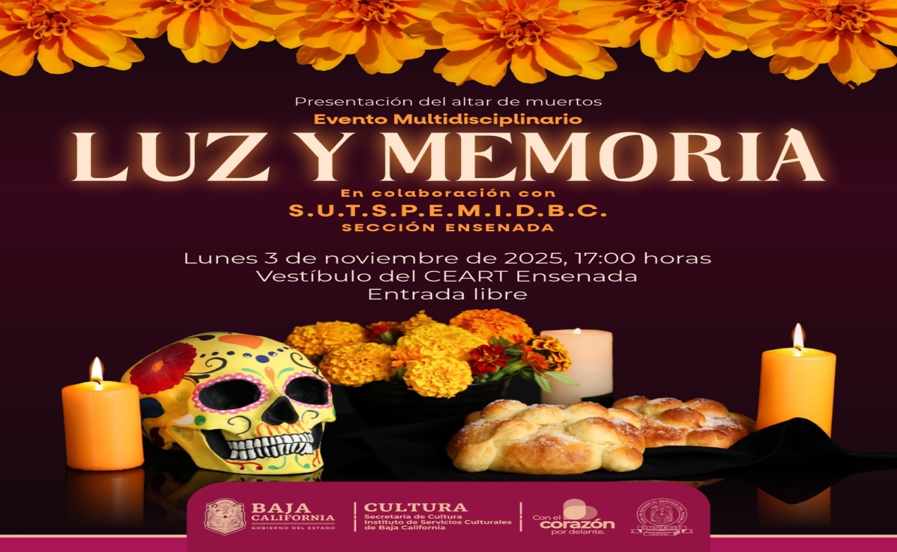 Con altar “Luz y Memoria”, CEART Ensenada celebra el Día de Muertos