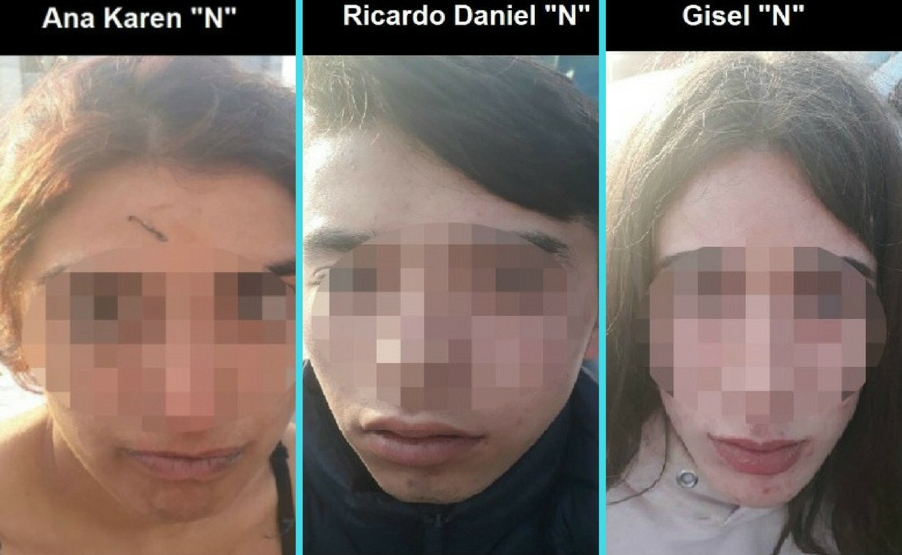 Los dos menores y la mujer, fueron puestos a disposición del Agente del Ministerio Público.