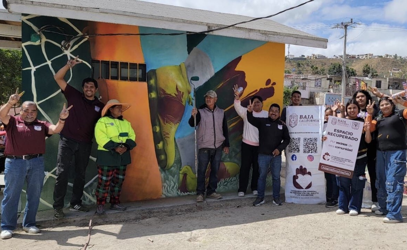Realizan mural y recuperación de espacios en colonia Villa del Prado 2.