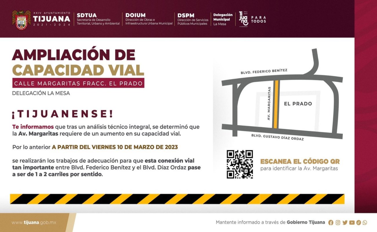 Se busca agilizar el tránsito vehicular con ampliación de uno a dos carriles, en ambos sentidos