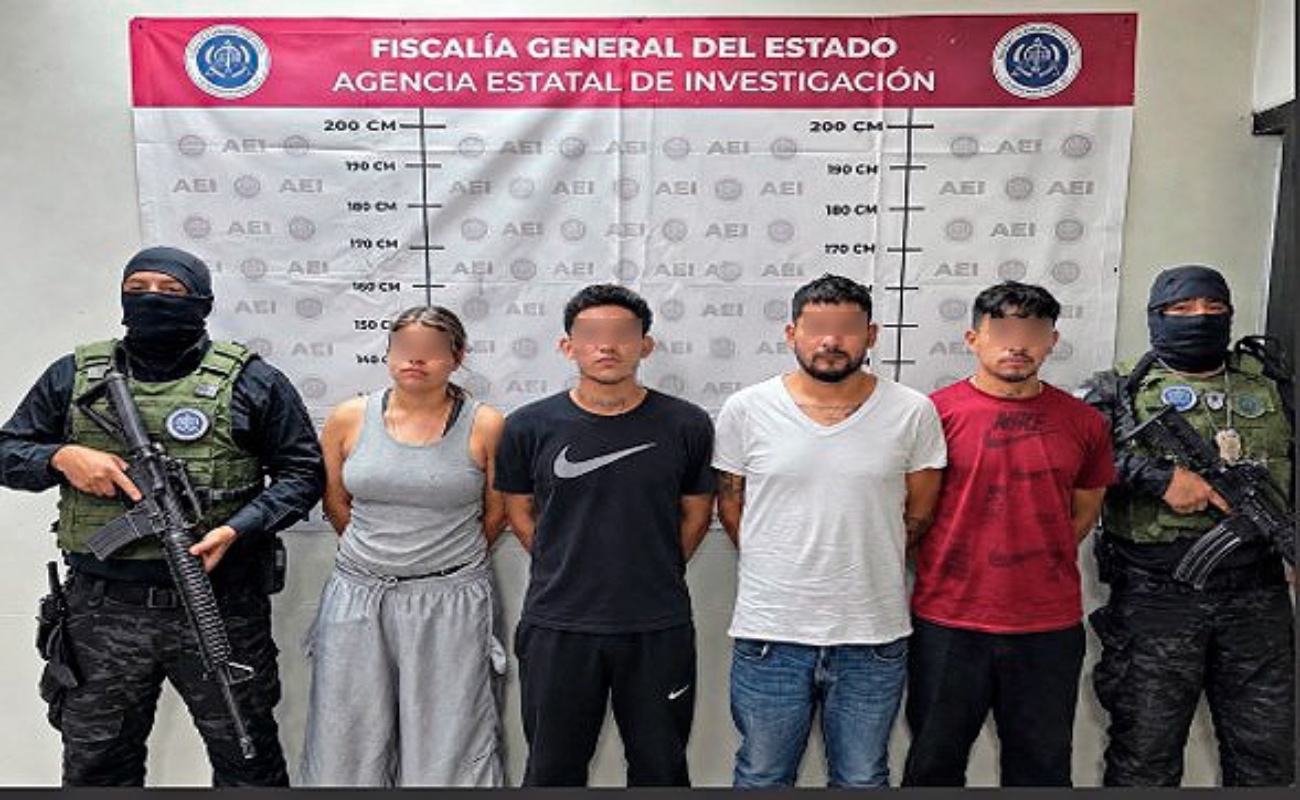 Los imputados Estrella Guadalupe “N” alias “La Estrella”, Juan Carlos “N”, Víctor Hugo “N” y Yahir Alexander “N”.
