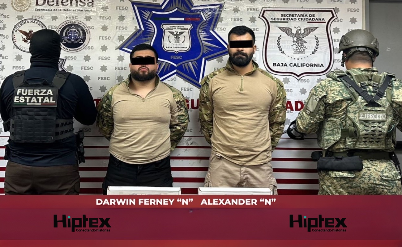 Los detenidos se identificaron como Darwin Ferney “N”, alias “El Zarco” y Alexander “N”, originarios respectivamente de Villavicencio y Bogotá, Colombia.