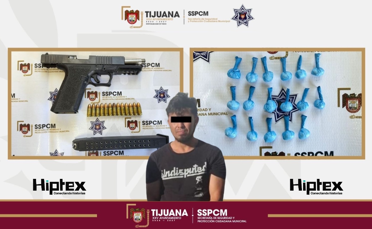 Capturan SSPCM y SSPC a sujeto por portación de arma de fuego y delitos contra la salud
