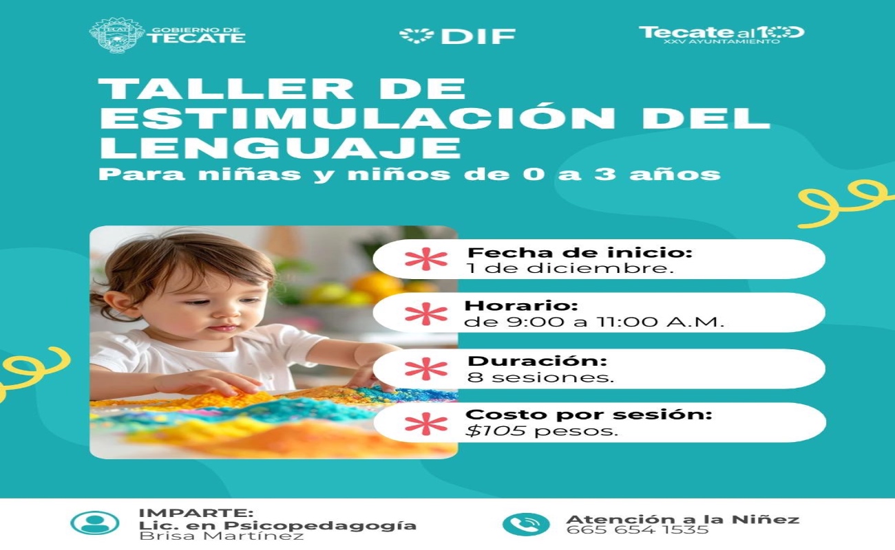 El taller dará inicio este lunes 01 de diciembre y se realizará en un horario de 9:00 a 11:00 de la mañana, a lo largo de 8 sesiones.