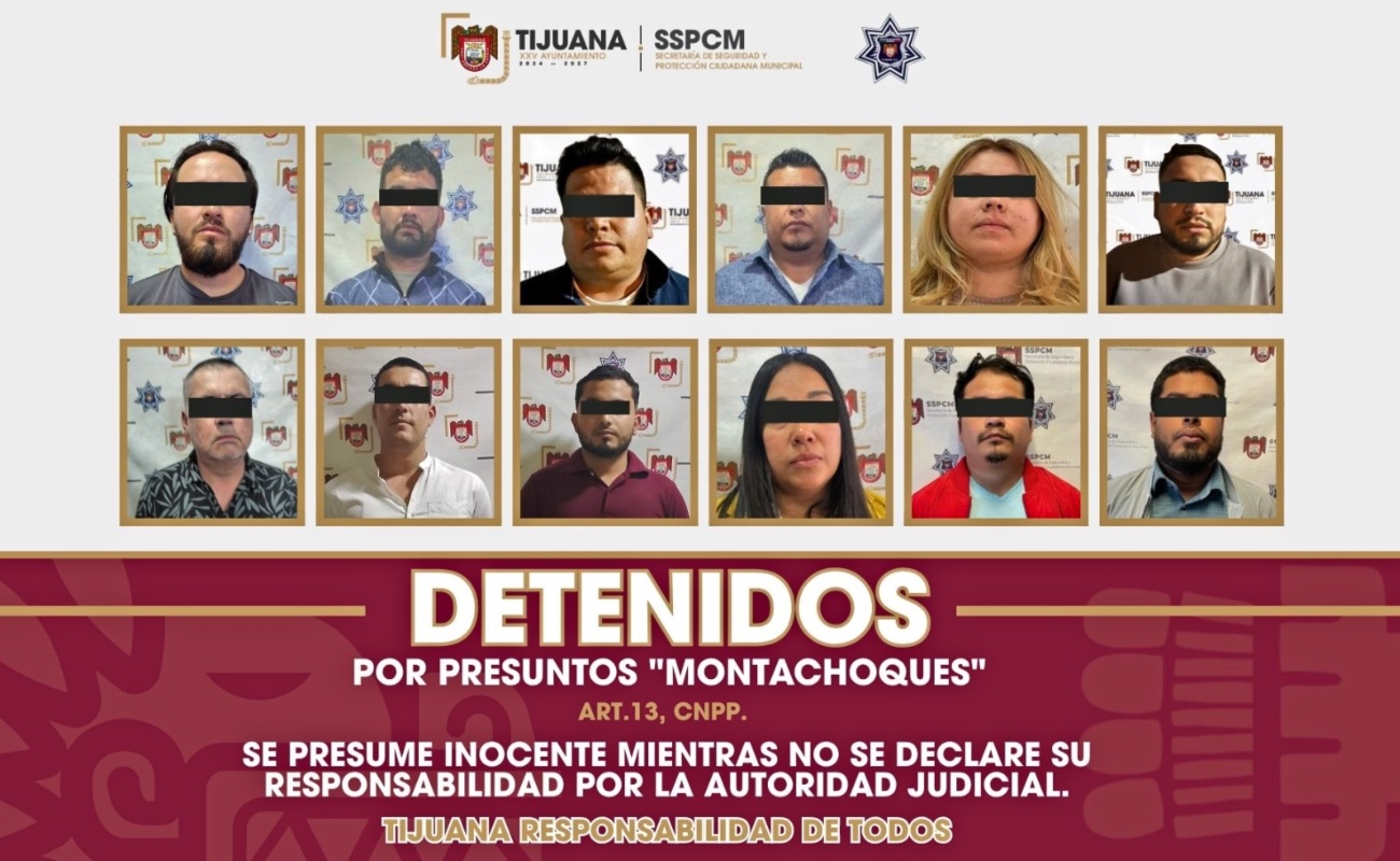 Detiene Policía Municipal a 12 personas presuntamente relacionadas con “montachoques”
