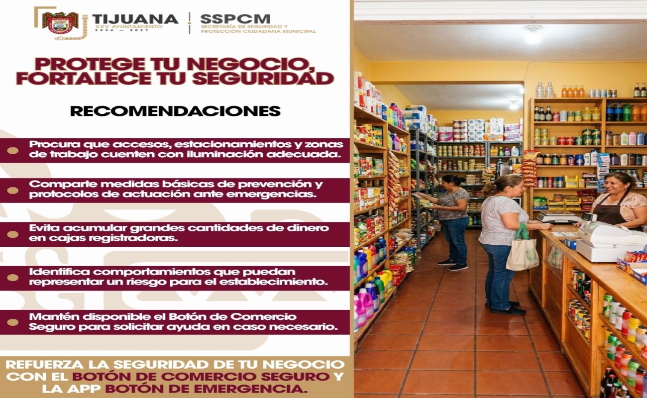 Fortalece SSPCM la seguridad de comercios con recomendaciones preventivas