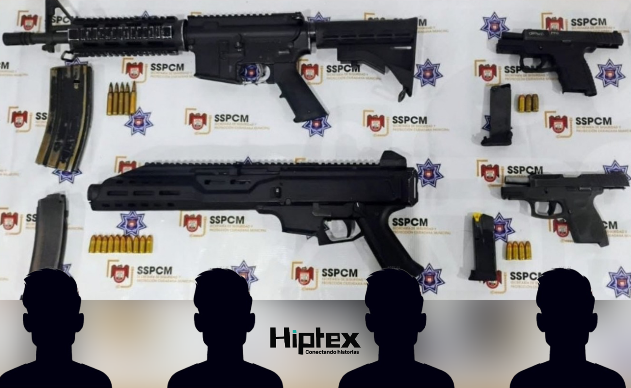 Detiene Policía Municipal a cuatro menores de edad en posesión de armas de fuego
