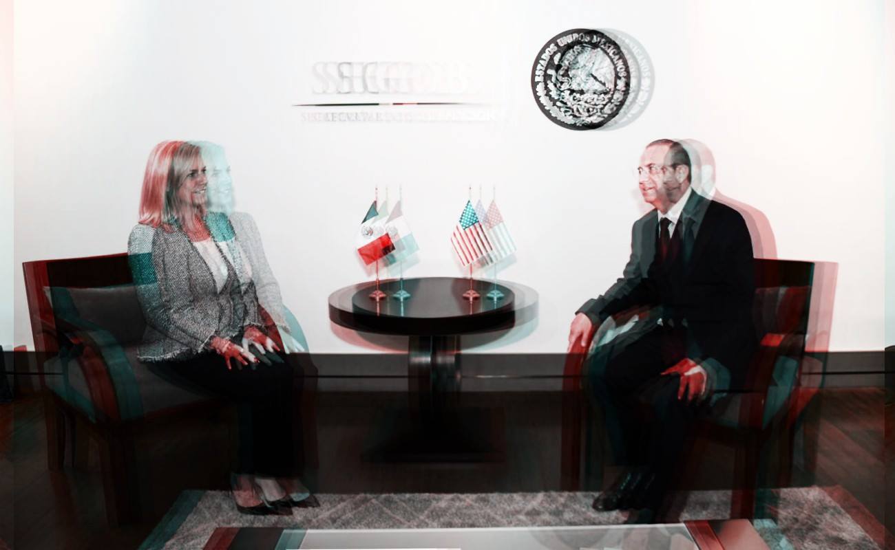 Kirstjen M. Nielsen, secretaria de Seguridad Nacional de Estados Unidos y Alfonso Navarrete Prida, secretario de Gobernación.