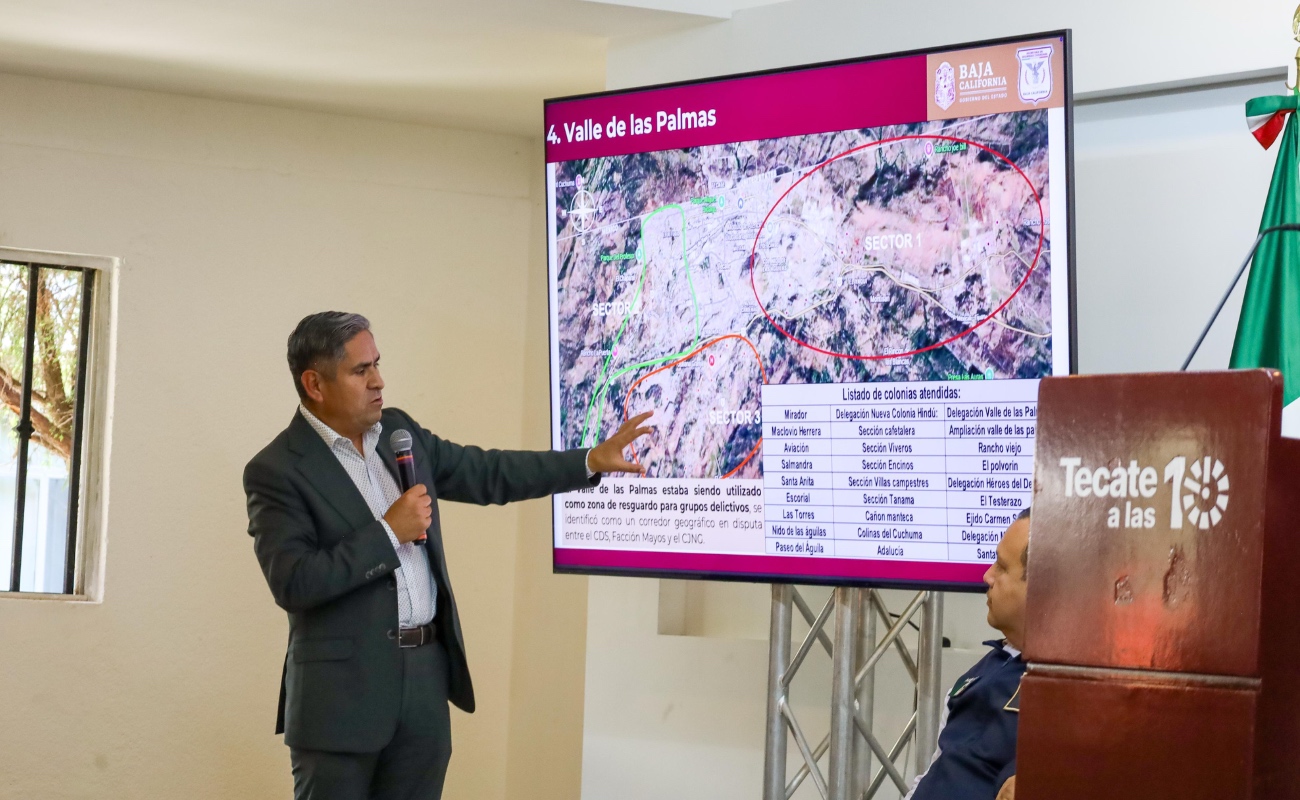 Presentan resultados de los operativos de seguridad en Tecate