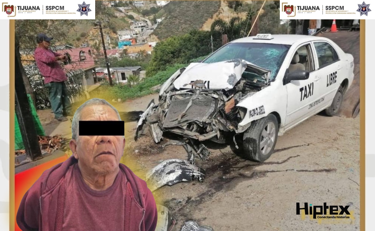 Taxista ebrio provoca choque y atropellamiento; fue detenido