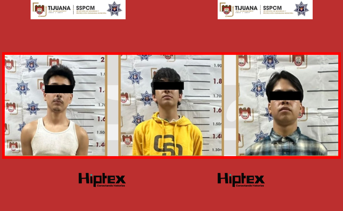 Isaac Adrián ‘N’, José Iván ‘N’ y Joel Alejandro ’N’, los detenidos.