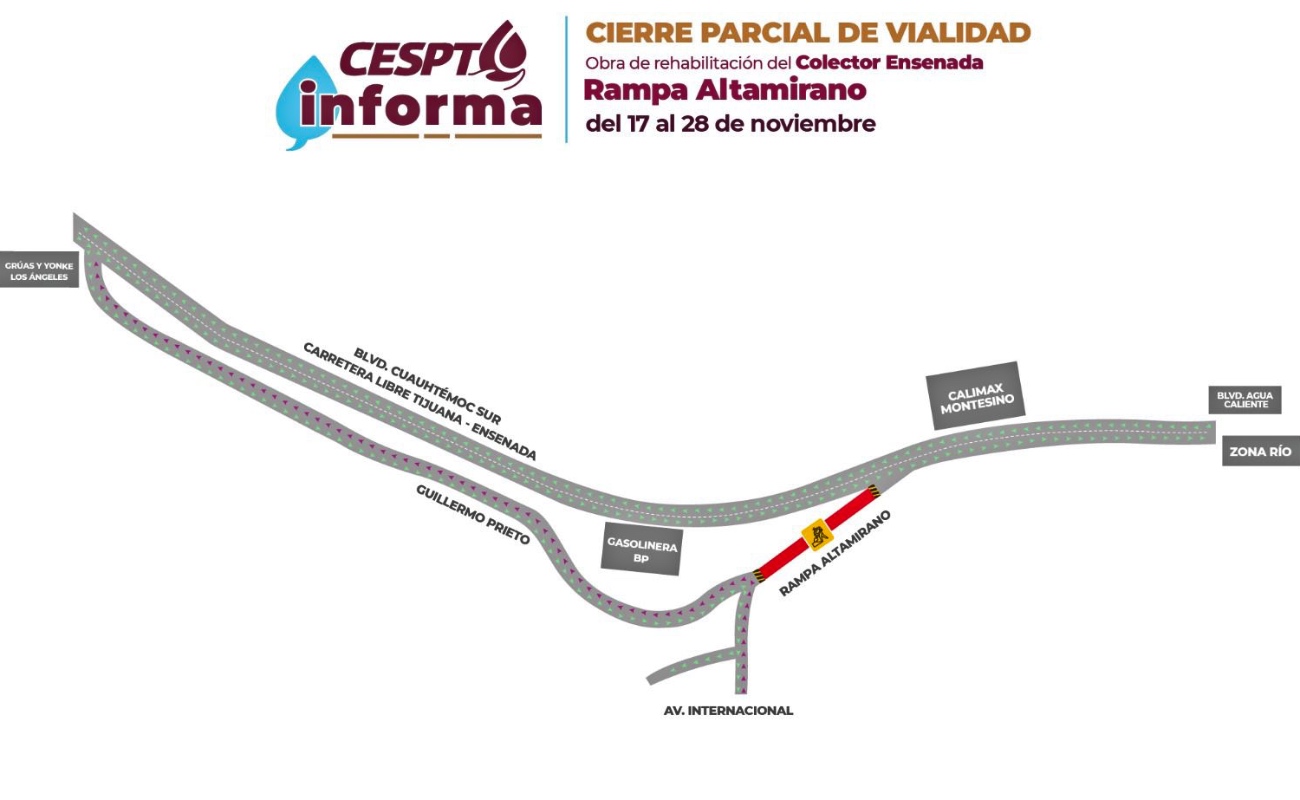 CESPT rehabilitará 370 metros del Colector Ensenada, invirtiendo 8.63 millones de pesos.