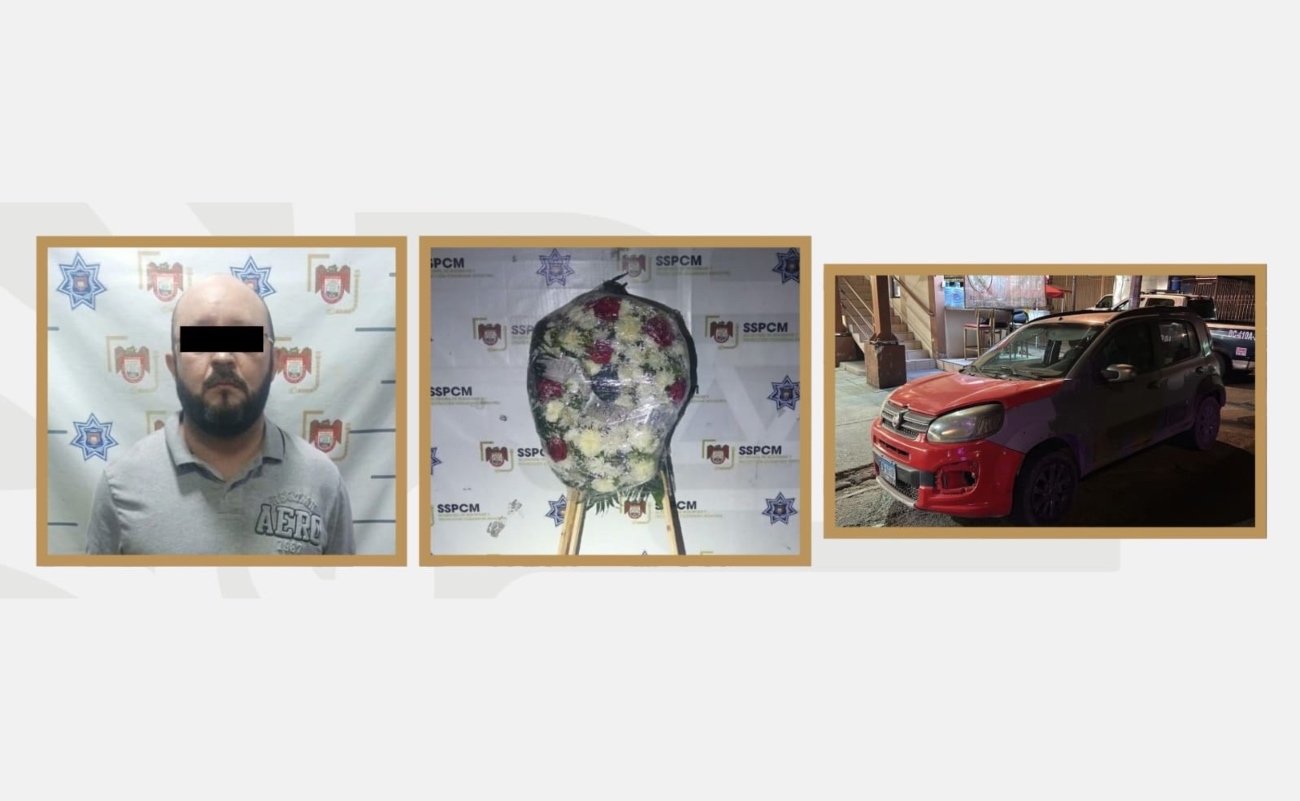 Agentes de la SSPCM detuvieron a David “N”, de 40 años, en la colonia Corona del Rosal, tras recibir un reporte sobre la entrega de un arreglo floral con una posible amenaza a un comercio local.