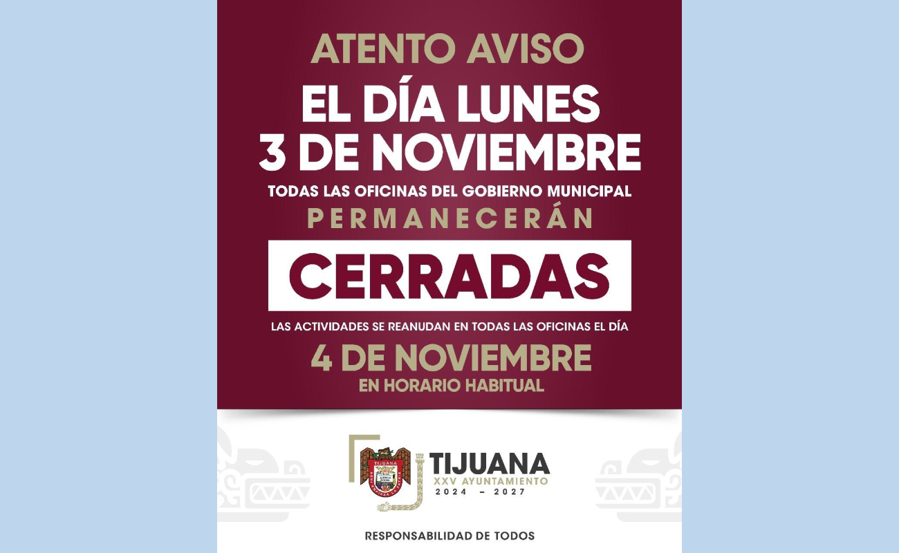 Las actividades se reanudarán el martes 4 de noviembre.