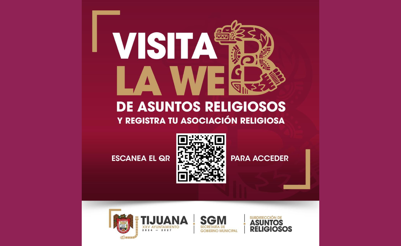 Invitan a las asociaciones religiosas a realizar su registro municipal