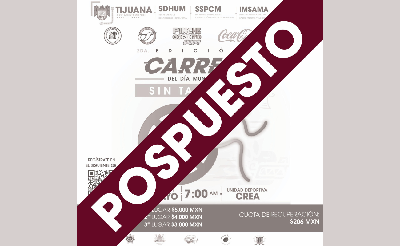 La 2da. Edición de la Carrera 5K ‘Sin Tabaco’ se reprogramó para el 7 de junio en la Unidad Deportiva CREA.