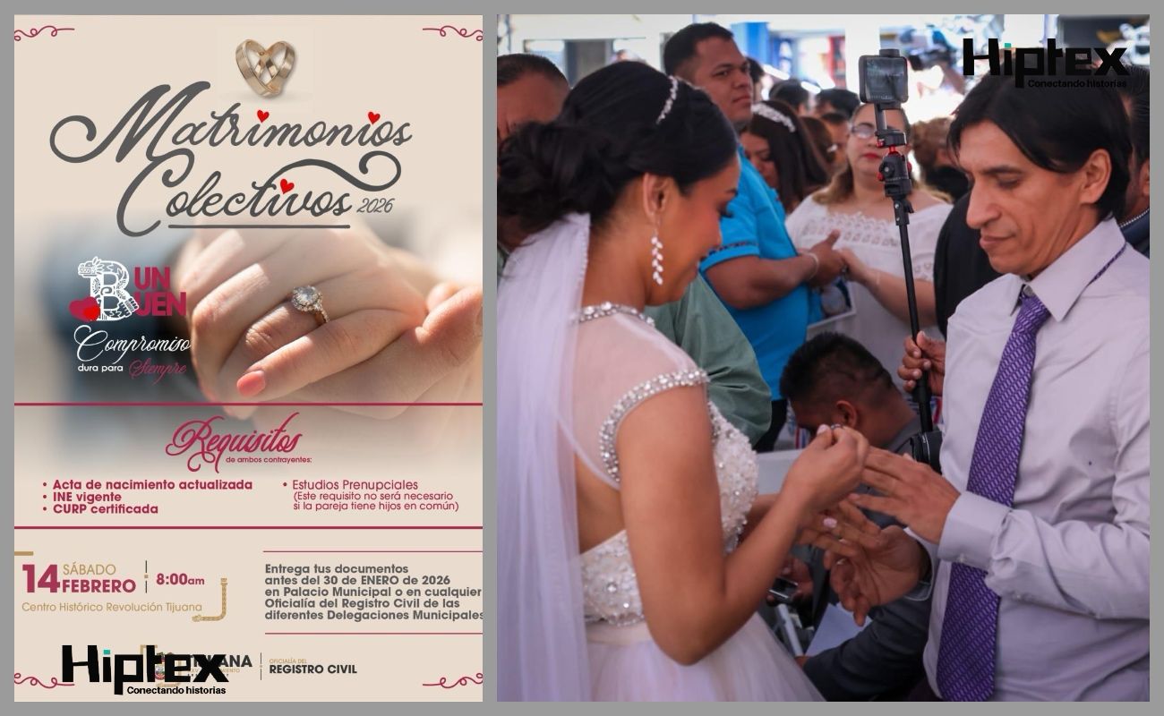 Hasta el momento, 485 parejas se encuentran inscritas en la campaña de Matrimonios Colectivos 2026.