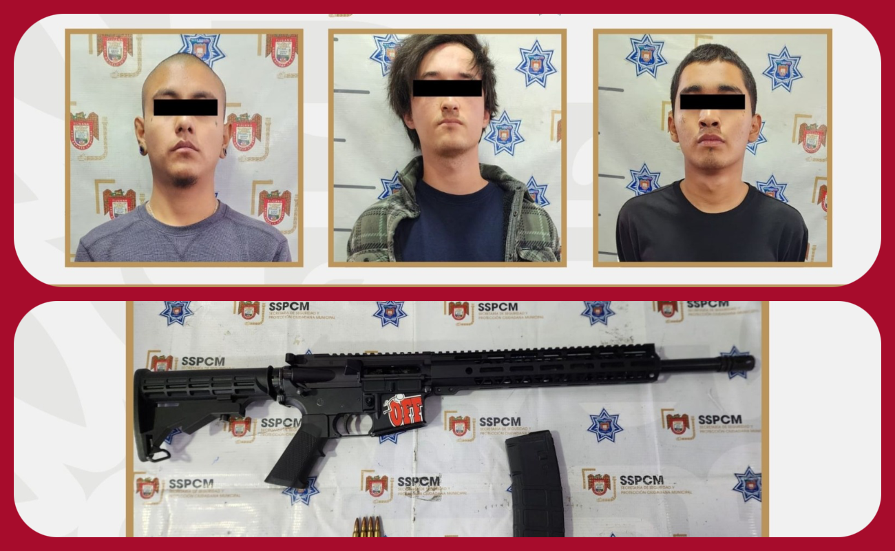 Arrestan a tres en posesión de arma larga en un hotel