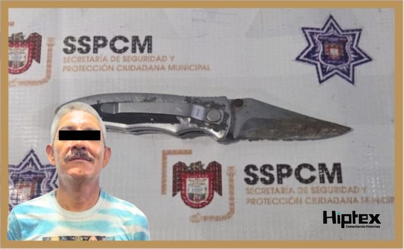 Por allanamiento de propiedad privada y portación de arma prohibida, hombre fue detenido por la Policía Municipal